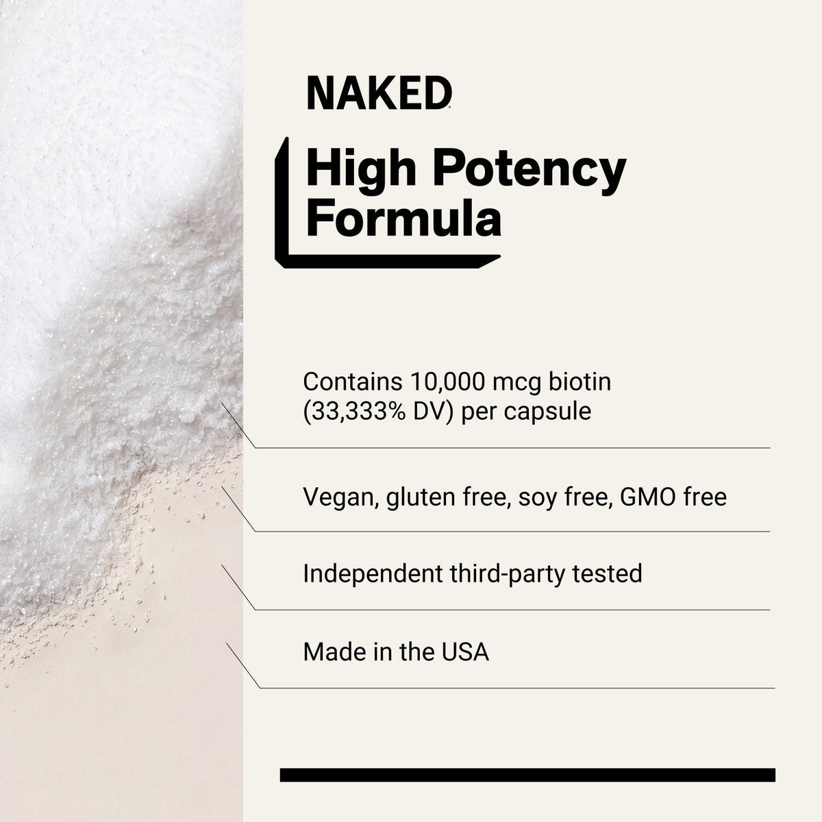 Daily Biotin Supplement | Naked Biotin - 120 Capsules