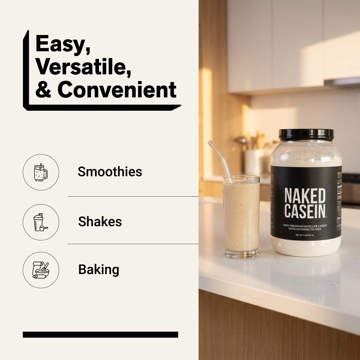 Micellar Casein Protein Powder Supplement