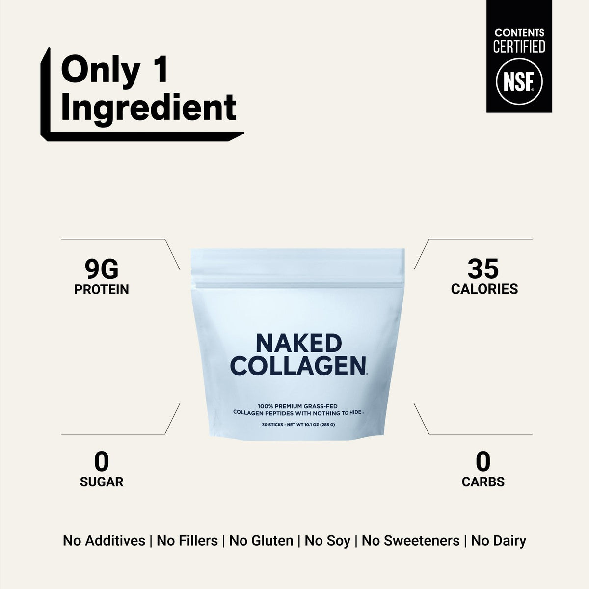 Collagen Peptides Packets | 20 Naked Collagen Packets
