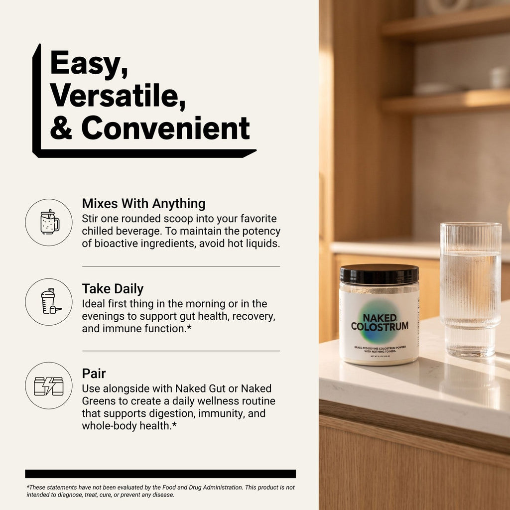 Grass-Fed Colostrum Powder | Naked Colostrum - 150 Servings