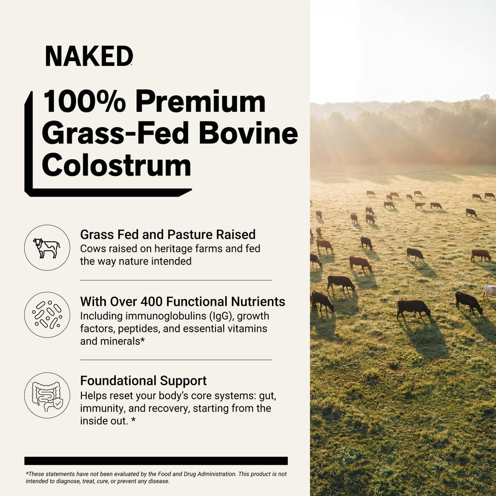 Grass-Fed Colostrum Powder | Naked Colostrum - 150 Servings