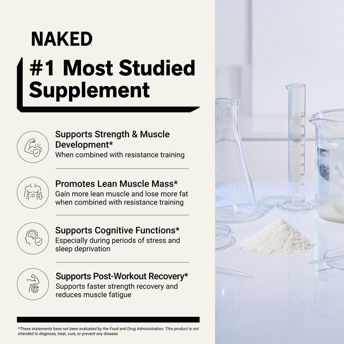 Lemon Lime Creatine Monohydrate Powder | Naked Creatine - 1.1LB