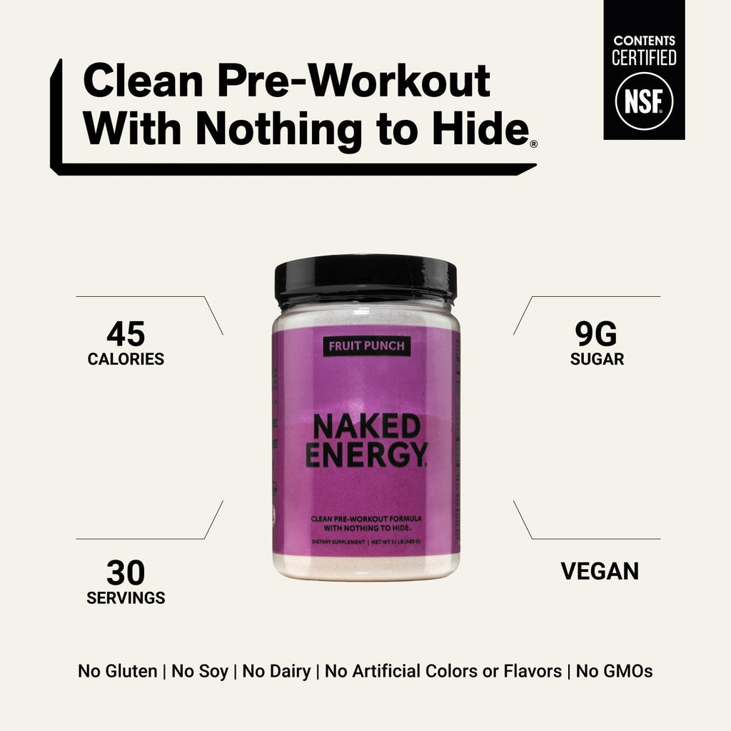 Fruit Punch Pre Workout Supplement | Naked Energy - 30 Servings