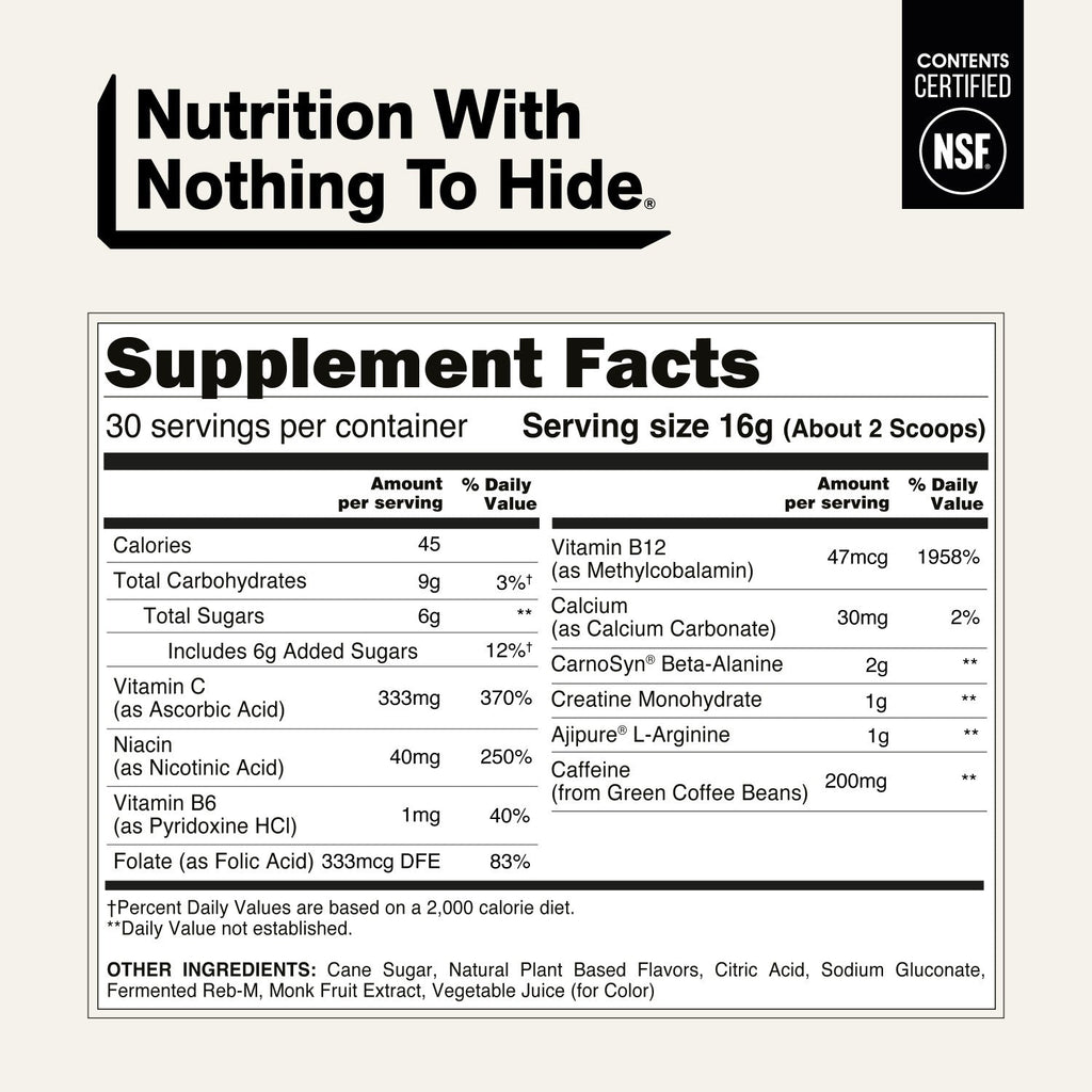 Strawberry Lemonade Pre Workout Supplement | Naked Energy - 30 Servings