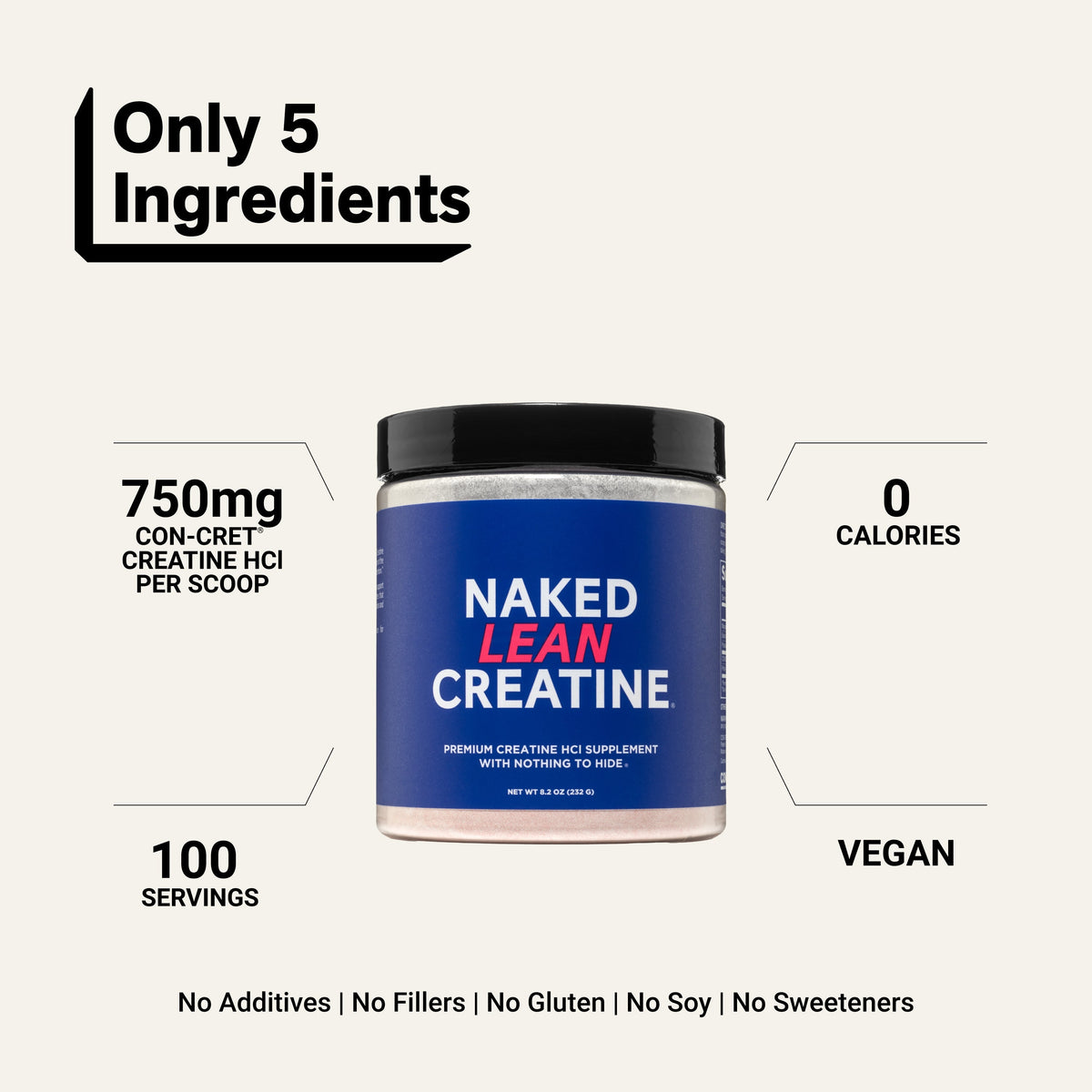 Creatine HCl Powder | Naked Lean Creatine - 232g