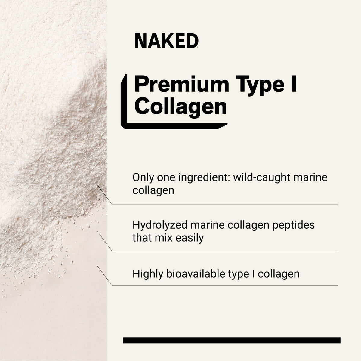 Marine Collagen Peptides Protein Powder | Naked Marine Collagen