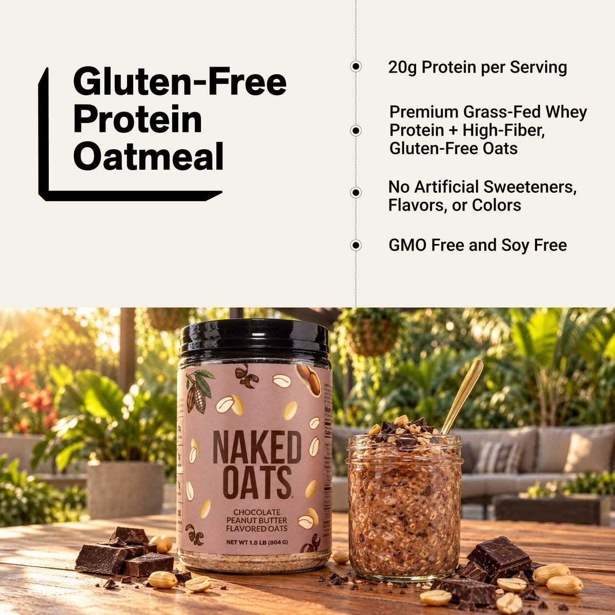 Chocolate Peanut Butter Protein Oats | Naked Oats