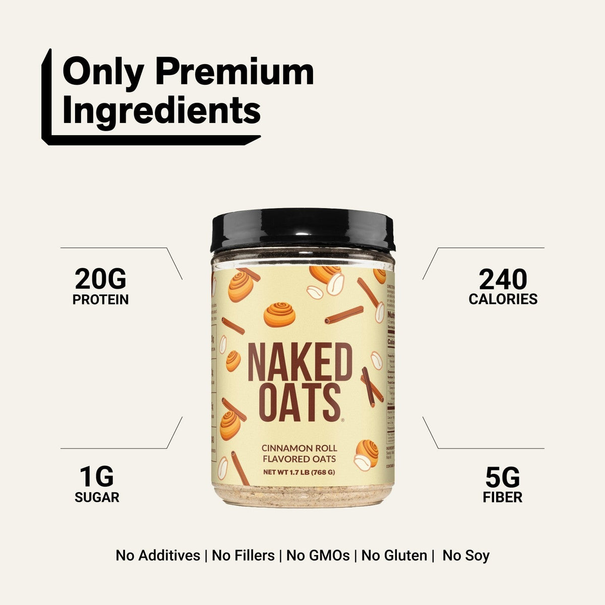 Cinnamon Roll Protein Oats | Naked Oats