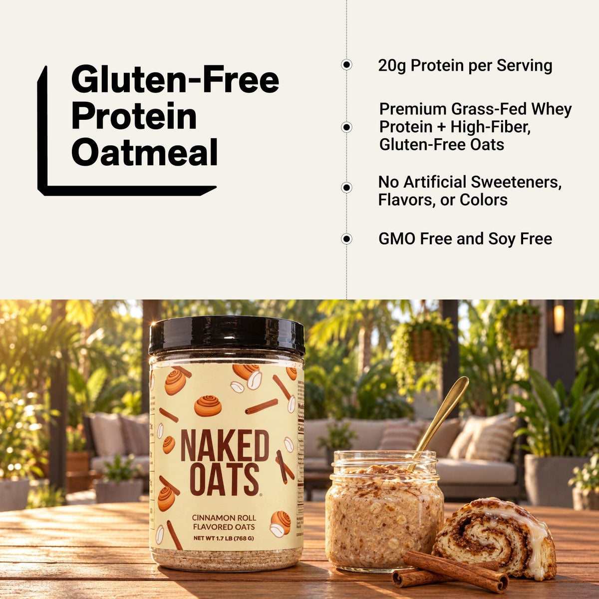 Cinnamon Roll Protein Oats | Naked Oats