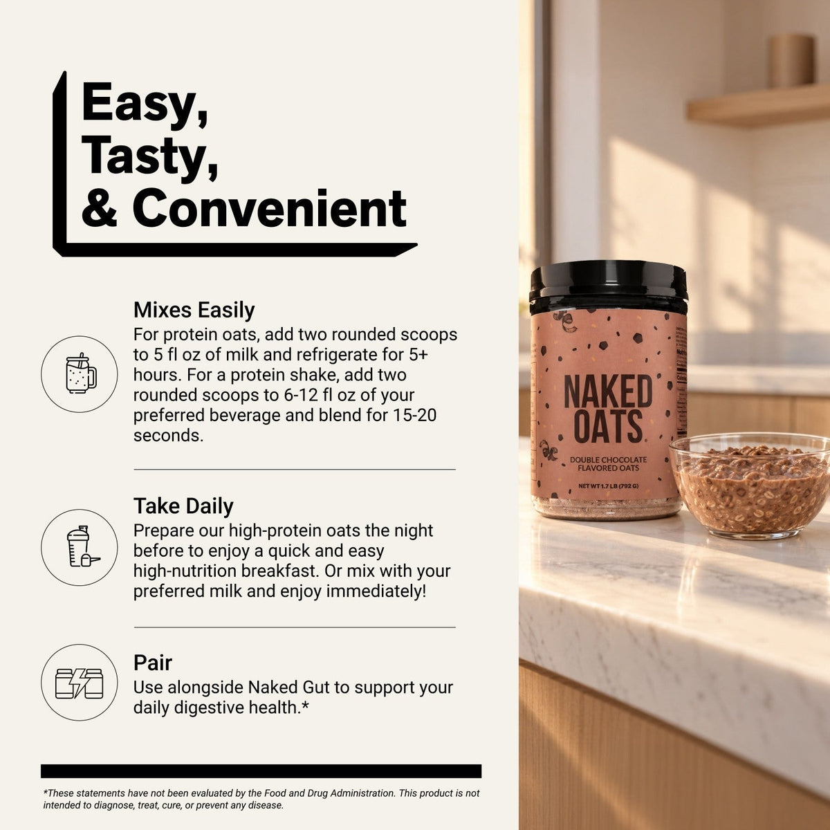 Double Chocolate Protein Oats | Naked Oats