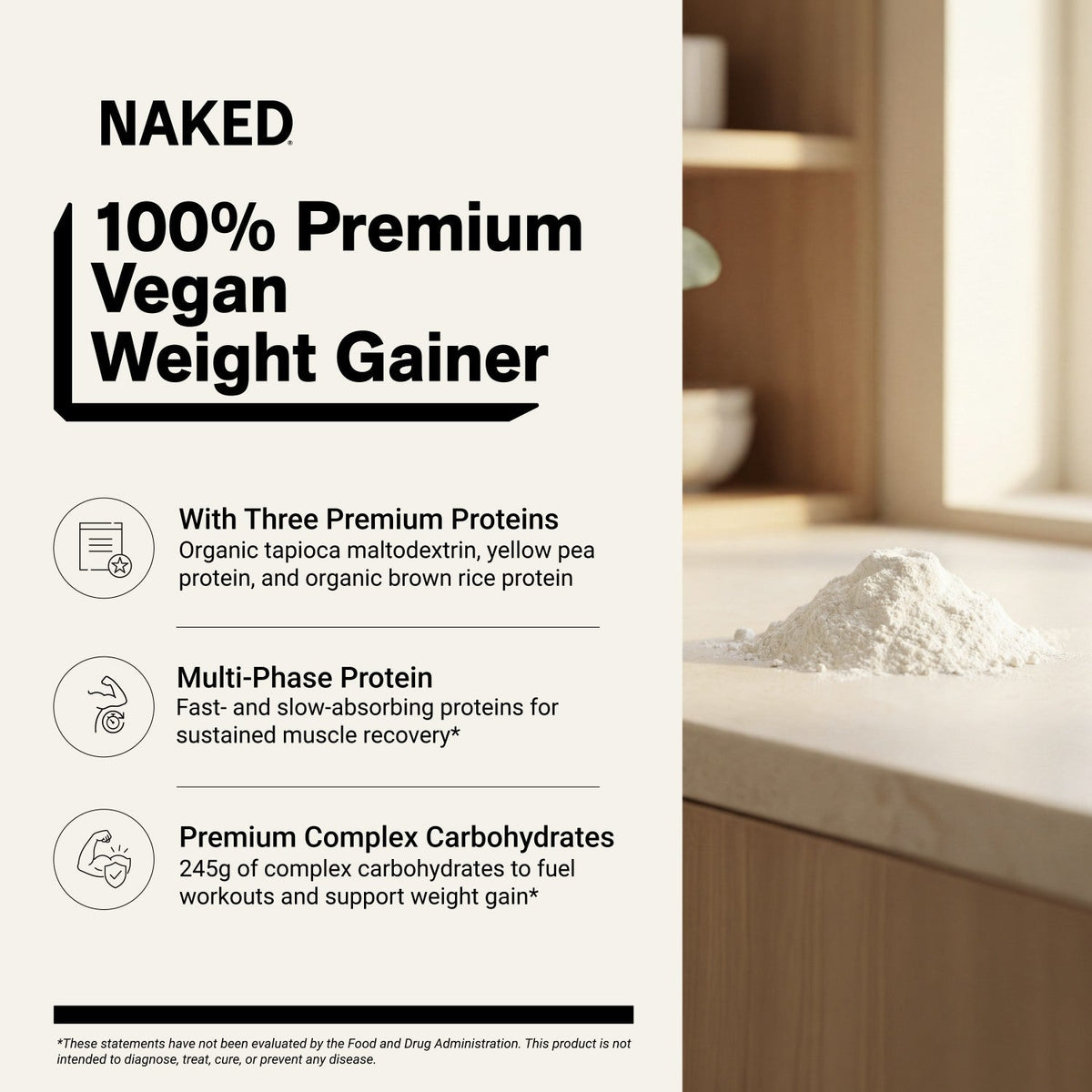 Vanilla Vegan Mass Gainer Protein Powder | No Additives