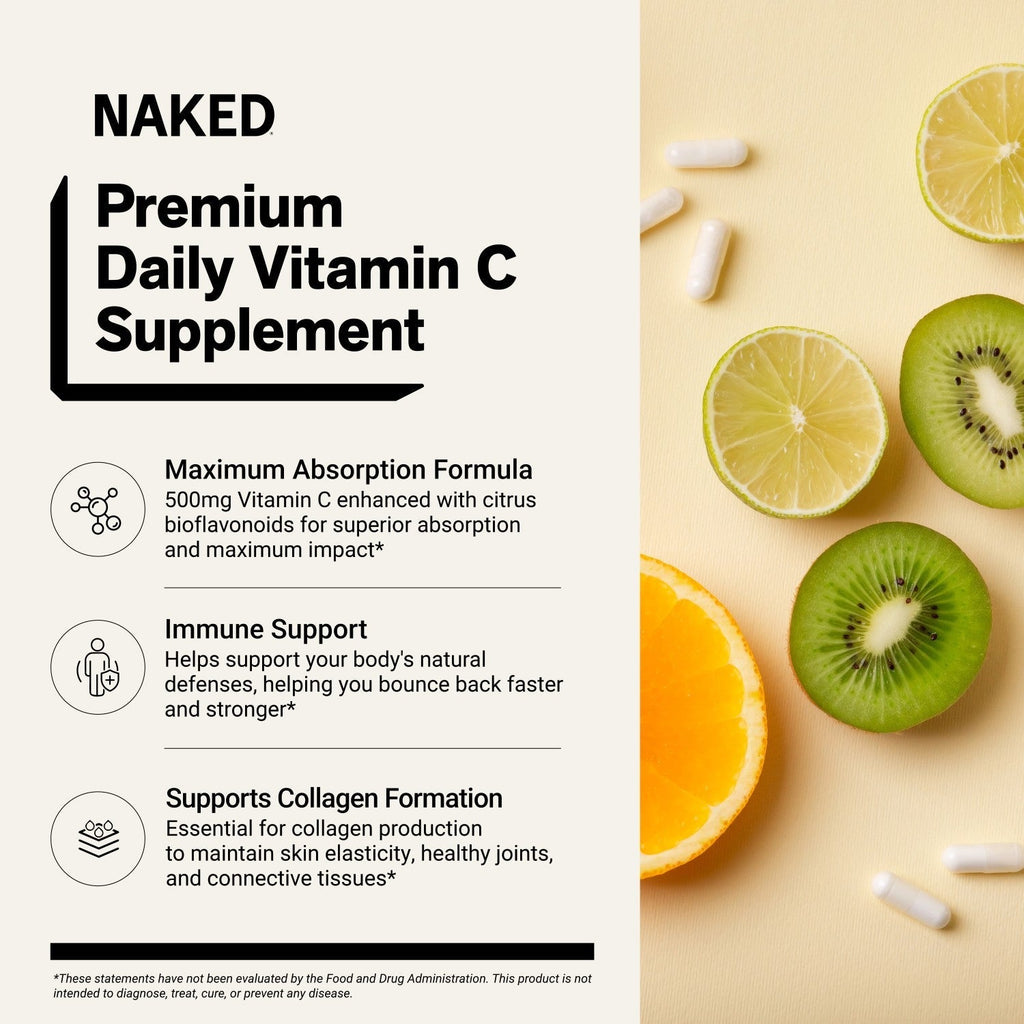 Daily Vitamin C Supplement | Naked Vitamin C - 90 Capsules