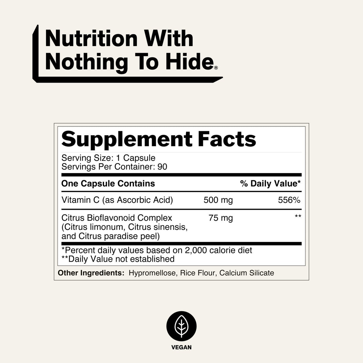 Daily Vitamin C Supplement | Naked Vitamin C - 90 Capsules