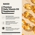 Daily Vitamin D3 Supplement | Naked Vitamin D - 200 Softgels