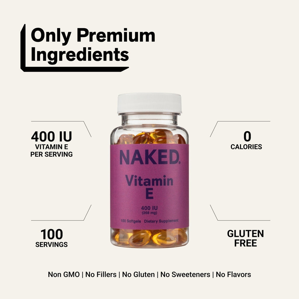 Daily Vitamin E Supplement | Naked Vitamin E - 100 Softgels