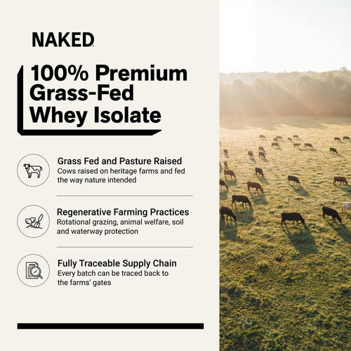 Chocolate Grass-Fed Whey Isolate Protein Powder | Naked Whey Isolate - 2LB
