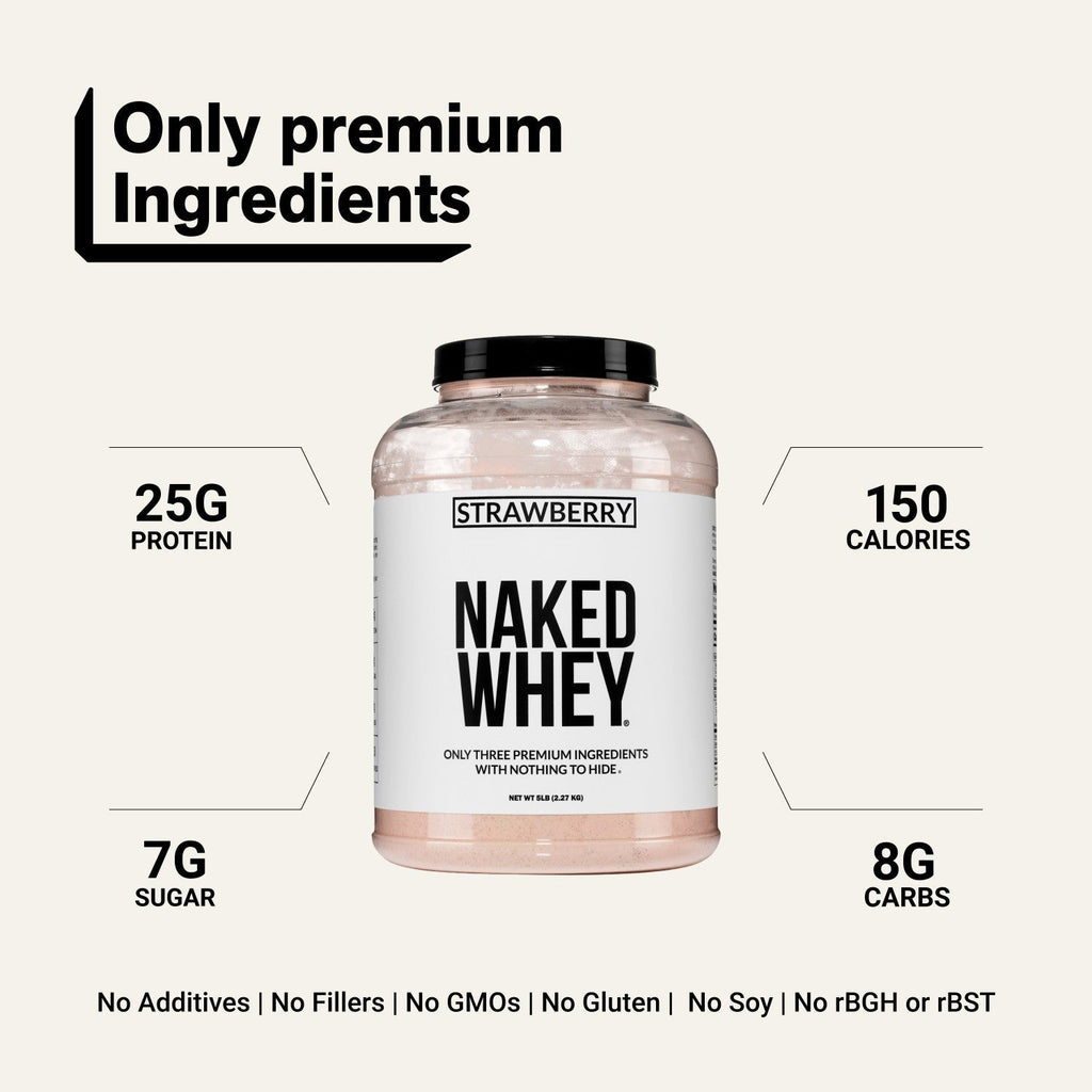Strawberry Whey Protein Powder | Naked Strawberry Whey - 5LB