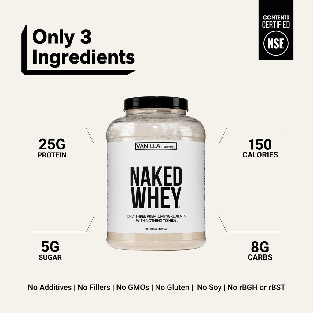Vanilla Whey Protein Powder | Naked Vanilla Whey - 5LB