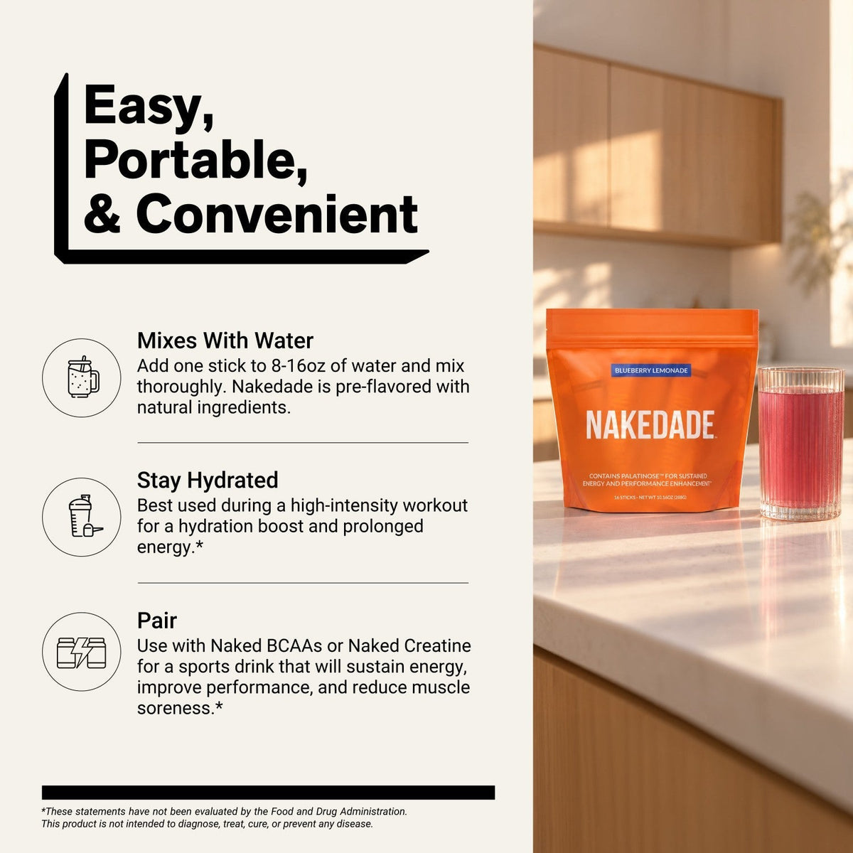 Electrolytes Powder Packets - Blueberry Lemonade | Nakedade