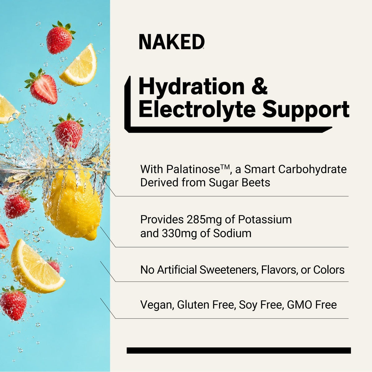 Electrolytes Powder Packets - Strawberry Lemonade | Nakedade