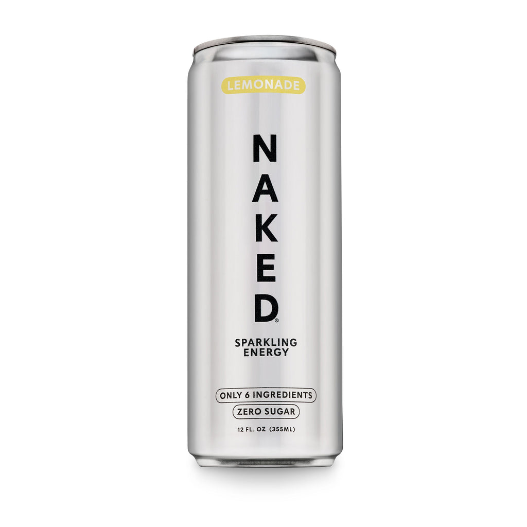 Lemonade Naked Sparkling Energy | Clean Energy Drink - 12 Cans